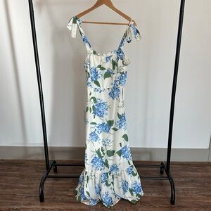Floral Blue and White Maxi Dress